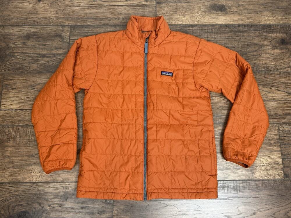 Patagonia Kids Nano Puff Brick Quilted Insulated Jacket Orange Rust Sz XL 14
